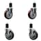 Service Caster 5'' Maroon Poly Wheel Swivel 1-3/4'' Expanding Stem Caster Set 2 Brakes, 4PK SCC-EX20S514-PPUB-MRN-2-TLB-2-134 - alternate 1